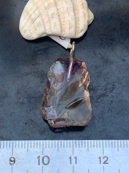Ametrine, superb pendant measuring 32 mm high x 16 mm wide x 7 mm thick. Sold with a free adjustable black cord!