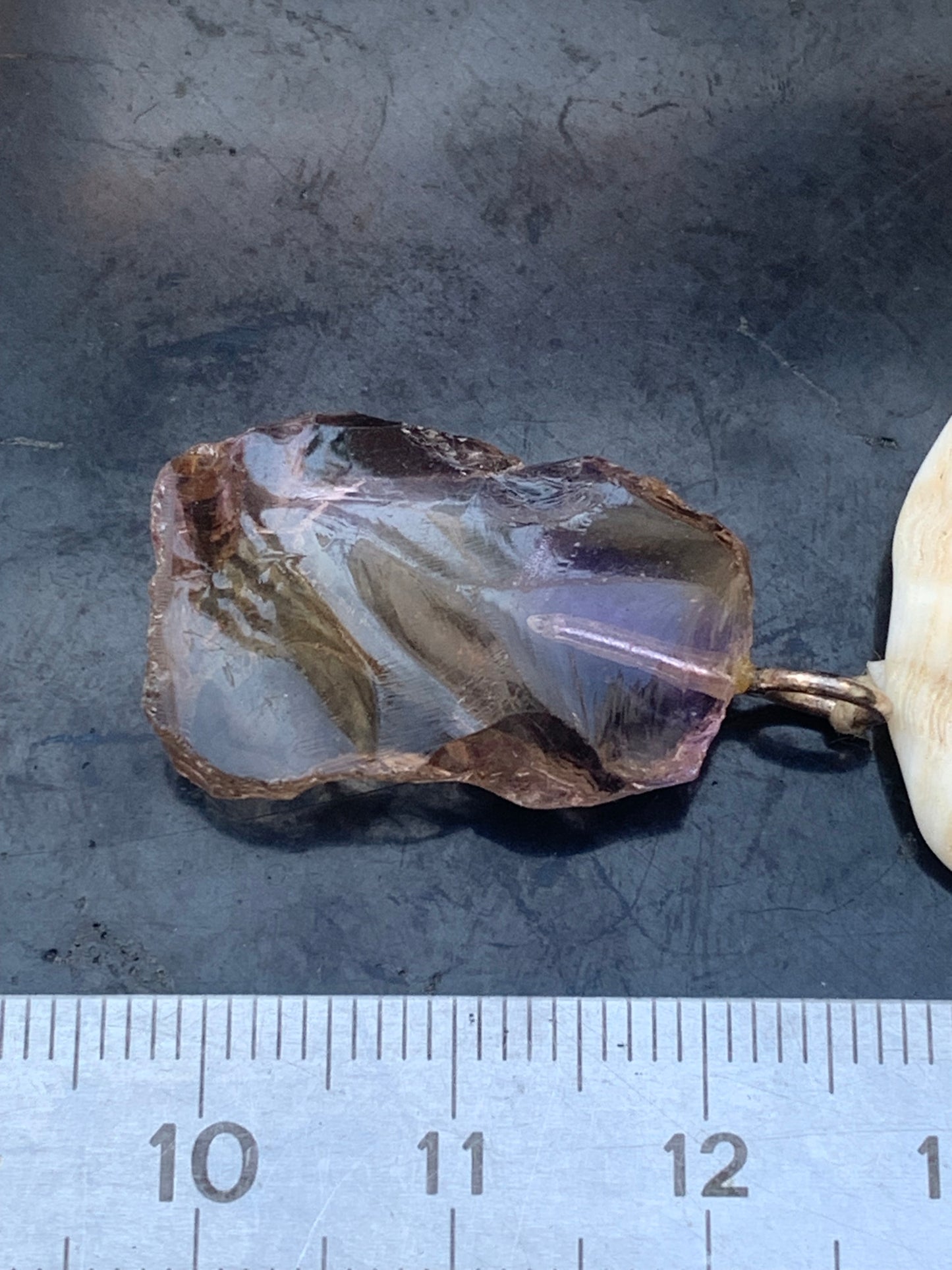 Ametrine, superb pendant measuring 32 mm high x 16 mm wide x 7 mm thick. Sold with a free adjustable black cord!