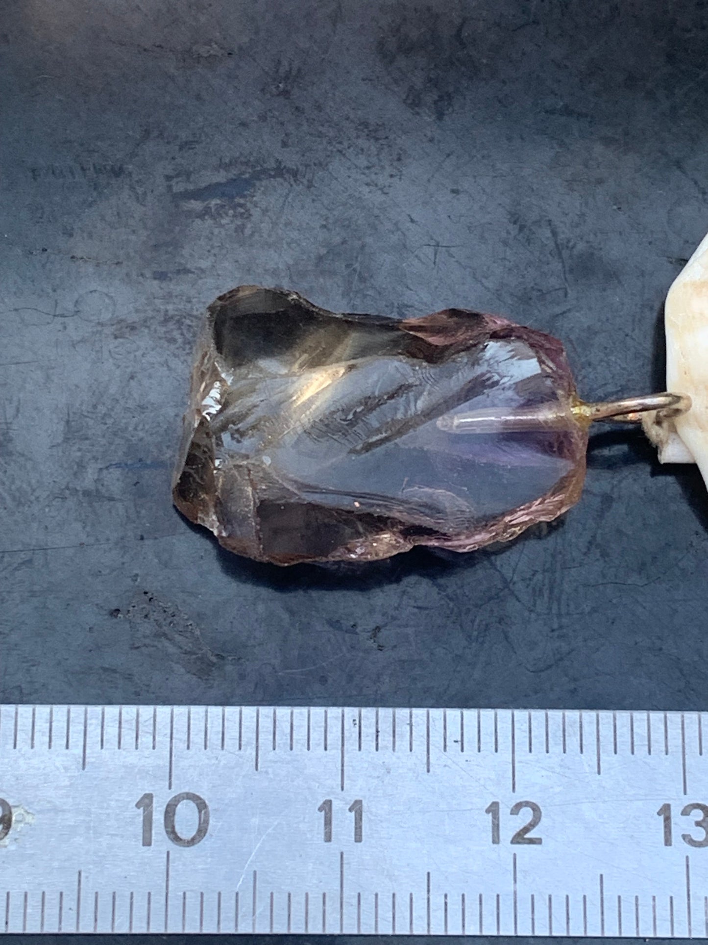 Ametrine, superb pendant measuring 32 mm high x 16 mm wide x 7 mm thick. Sold with a free adjustable black cord!