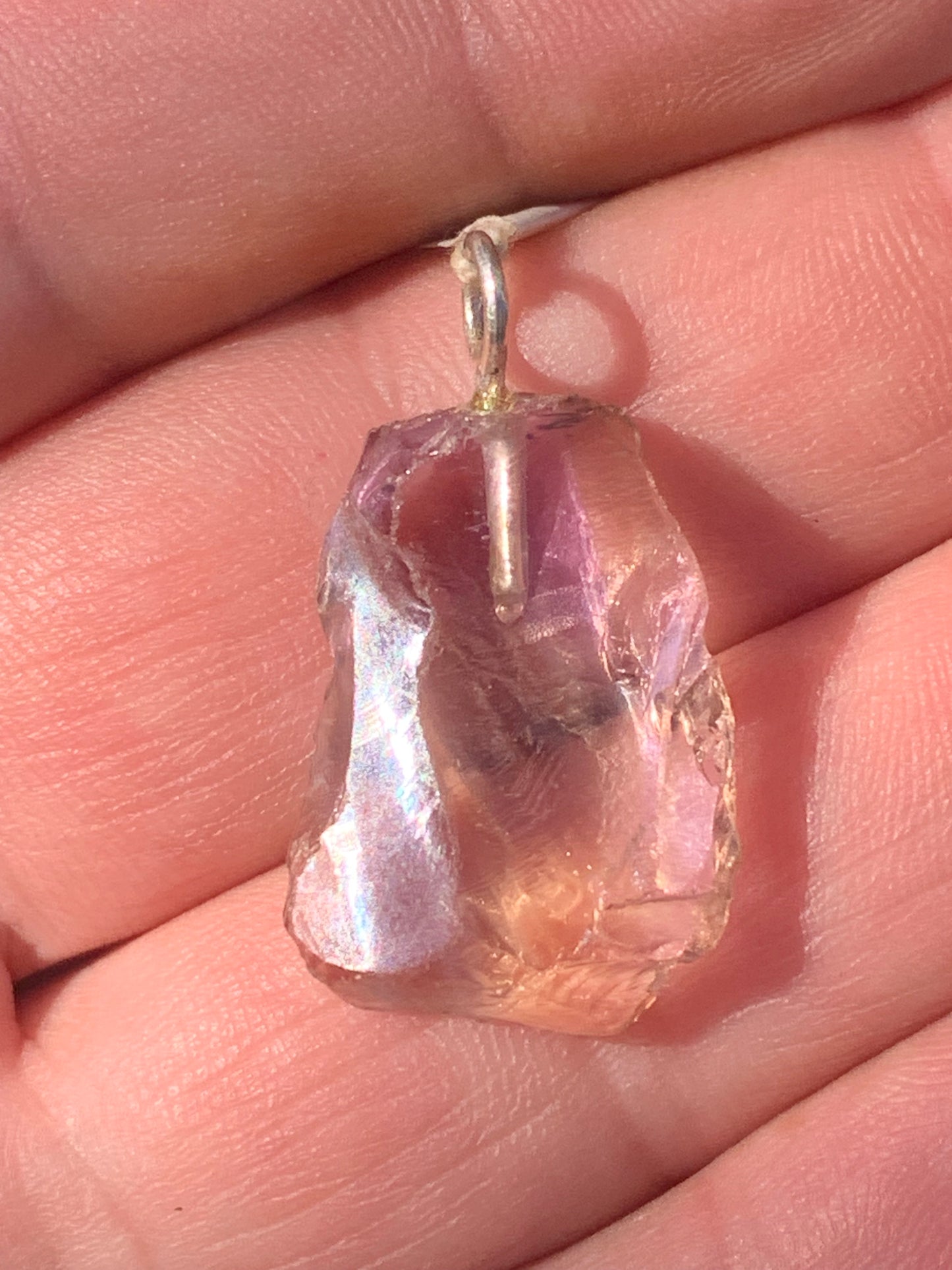 Ametrine, superb pendant measuring 32 mm high x 16 mm wide x 7 mm thick. Sold with a free adjustable black cord!