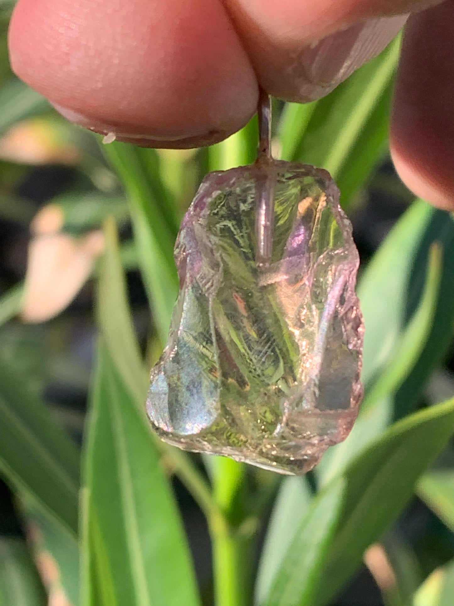 Ametrine, superb pendant measuring 32 mm high x 16 mm wide x 7 mm thick. Sold with a free adjustable black cord!