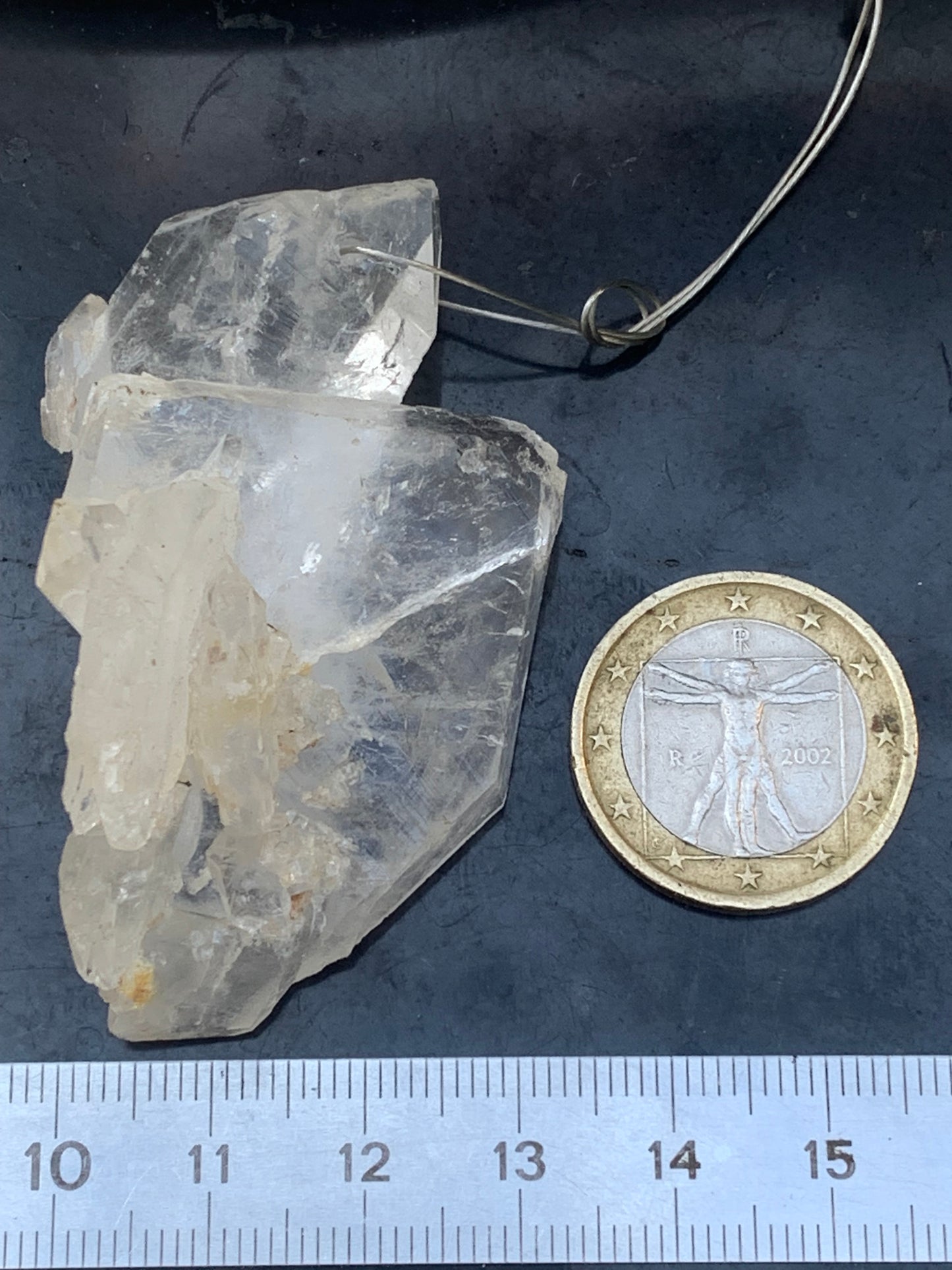 Rock crystal/quartz 'Faden', AA to AAA quality pendant, 58mm high x 35 wide x 25 thick. Sold with adjustable black cord! A crystal jewel, for those who love walking between light and mystery!