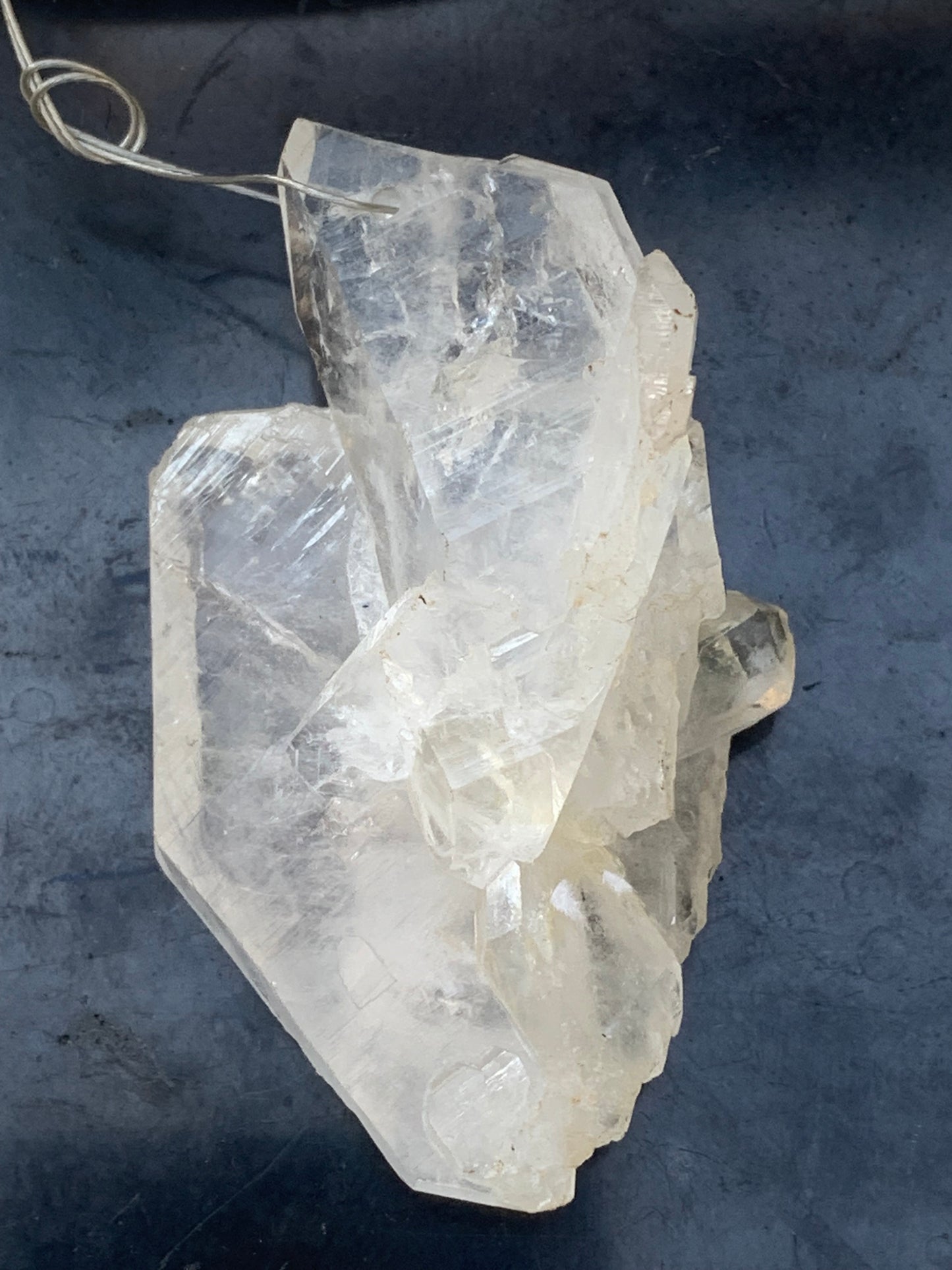 Rock crystal/quartz 'Faden', AA to AAA quality pendant, 58mm high x 35 wide x 25 thick. Sold with adjustable black cord! A crystal jewel, for those who love walking between light and mystery!