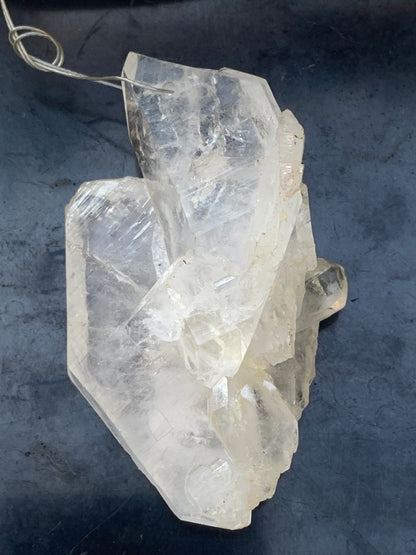 Rock crystal/quartz 'Faden', AA to AAA quality pendant, 58mm high x 35 wide x 25 thick. Sold with adjustable black cord! A crystal jewel, for those who love walking between light and mystery!