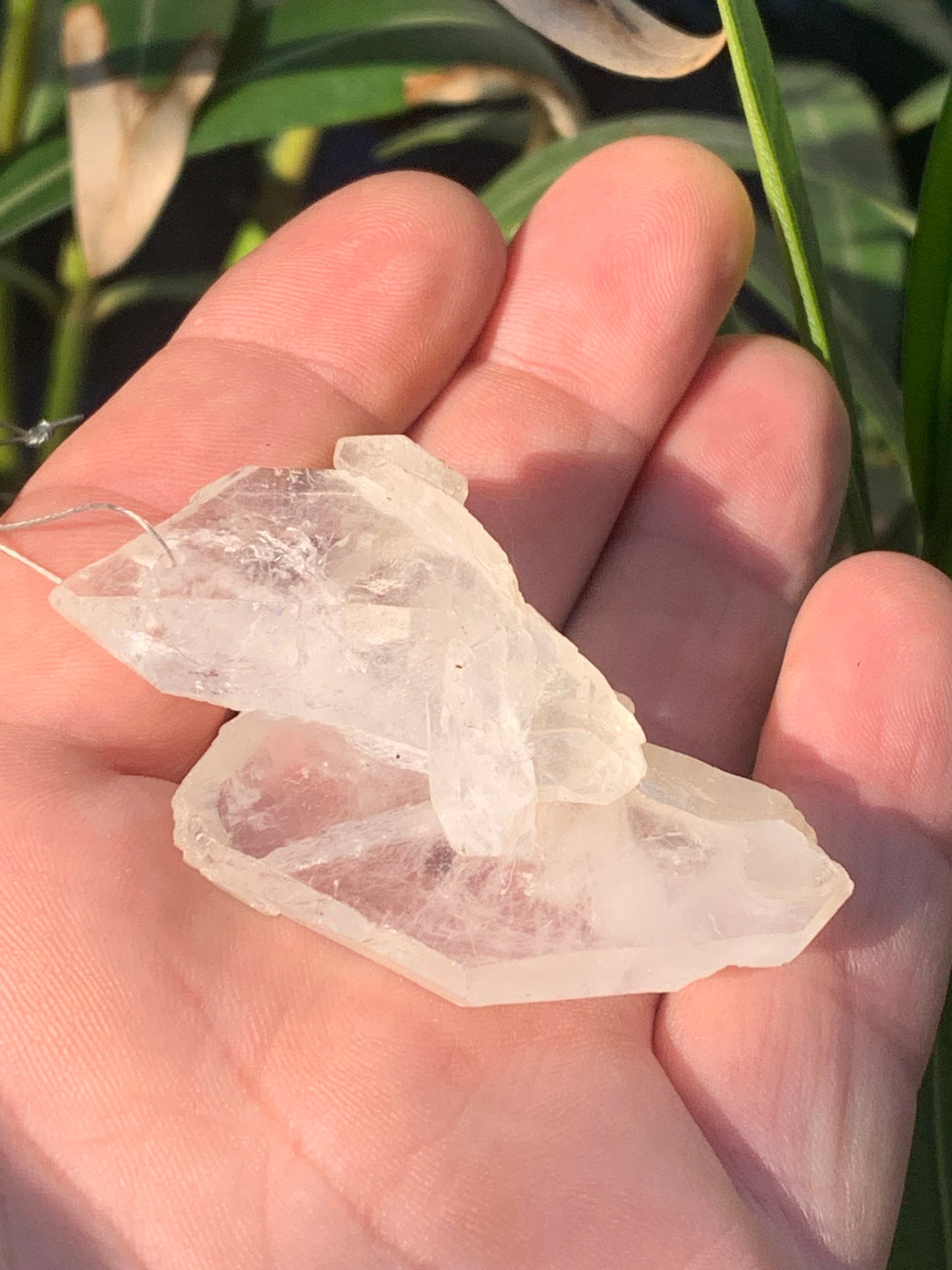 Rock crystal/quartz 'Faden', AA to AAA quality pendant, 58mm high x 35 wide x 25 thick. Sold with adjustable black cord! A crystal jewel, for those who love walking between light and mystery!