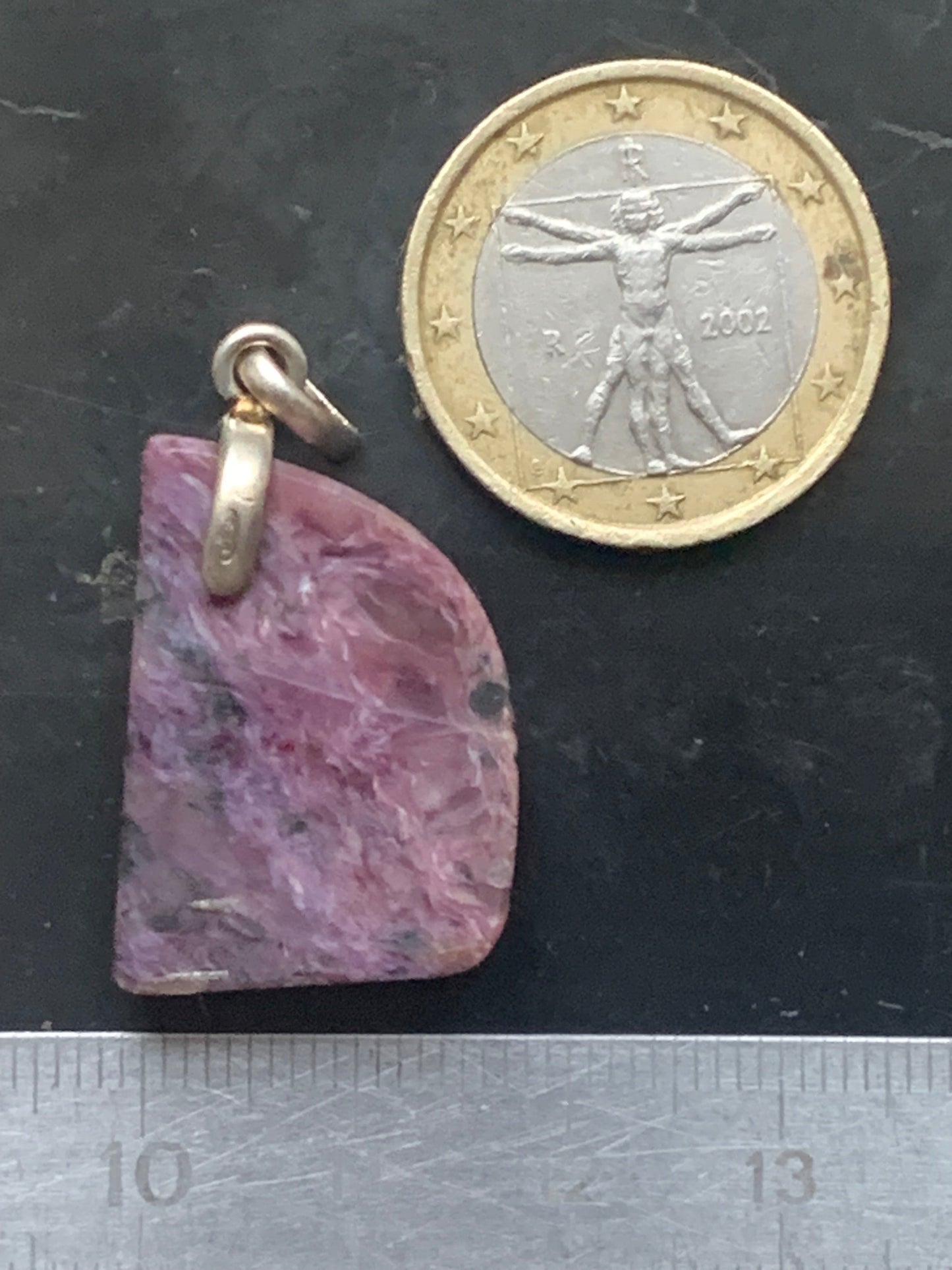 Charoite, magnificent 925 Silver pendant, 35mm high x 18mm wide x 7mm thick. Sold with an adjustable black cord!