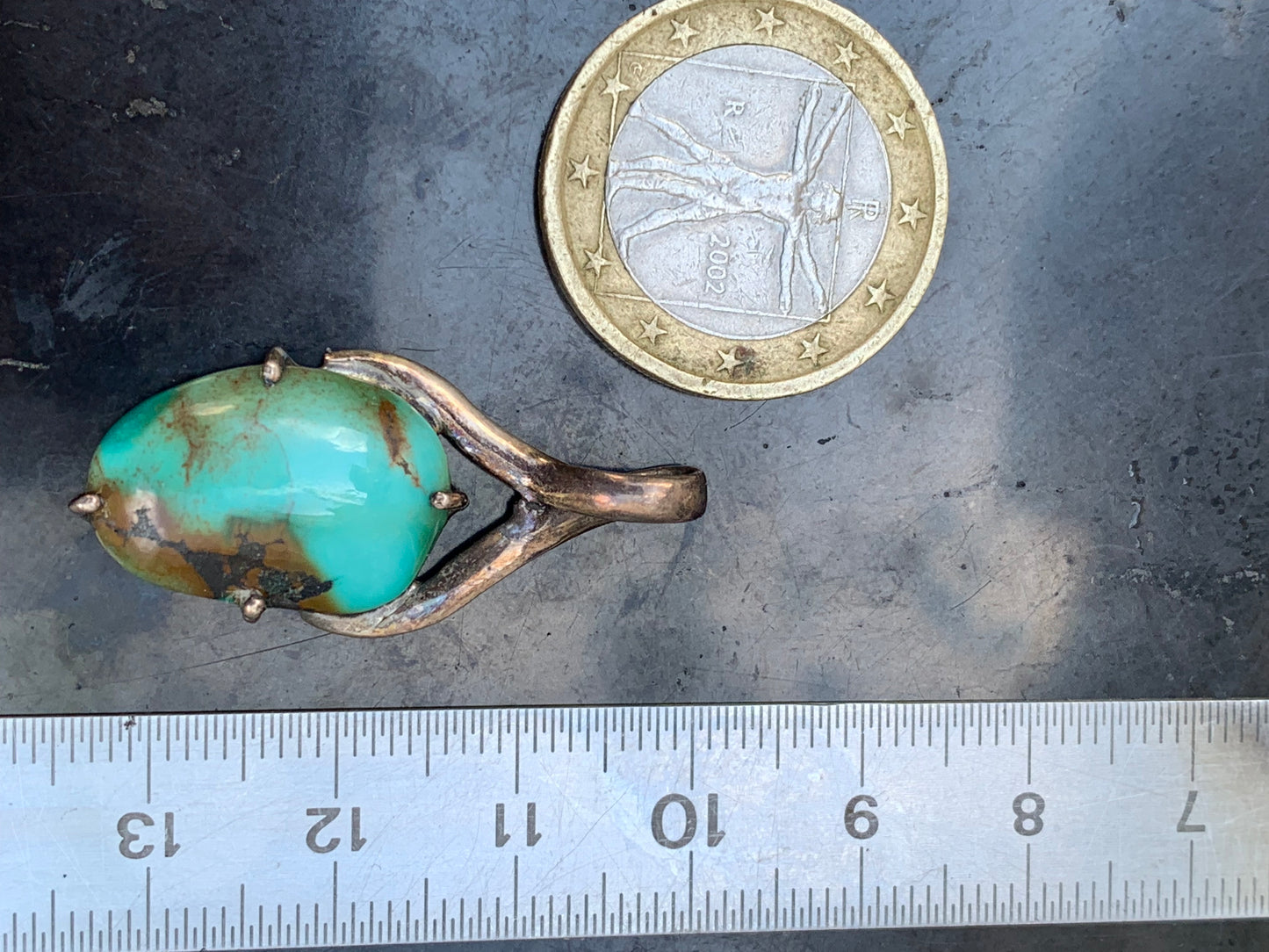 Turquoise Perse ! Pendentif en Argent 925 de 35mm de hauteur x 16 de largeur x 5 d'épaisseur. Vendu avec cordon réglable de couleur noire !