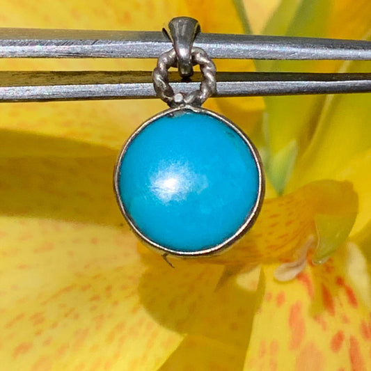 Turquoise des U.S.A ! Pendentif en Argent 925 de 22mm de hauteur x 12 de largeur x 4 d'épaisseur. Vendu avec cordon réglable de couleur noire !