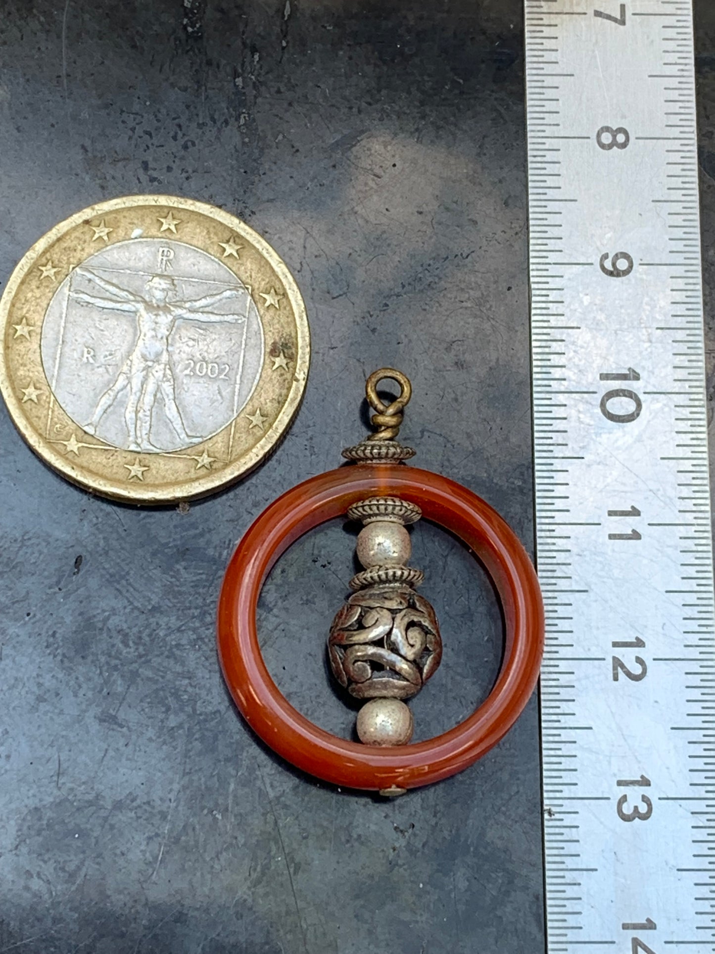 Carnelian pendant made by Gem &amp; Zen, 32mm high x 24mm wide x 8mm thick. Sold with adjustable black cord!