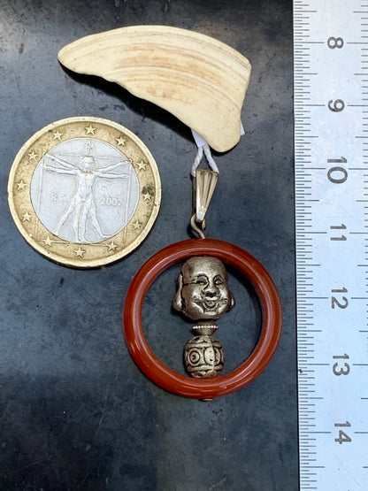Carnelian pendant made by Gem &amp; Zen, 32mm high x 24mm wide x 8mm thick. Sold with adjustable black cord!