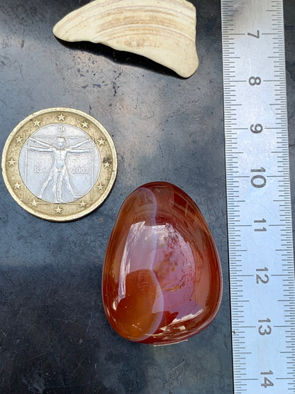 Carnelian, pendant measuring 31mm high x 23mm wide x 12mm thick. Sold with an adjustable black cord!