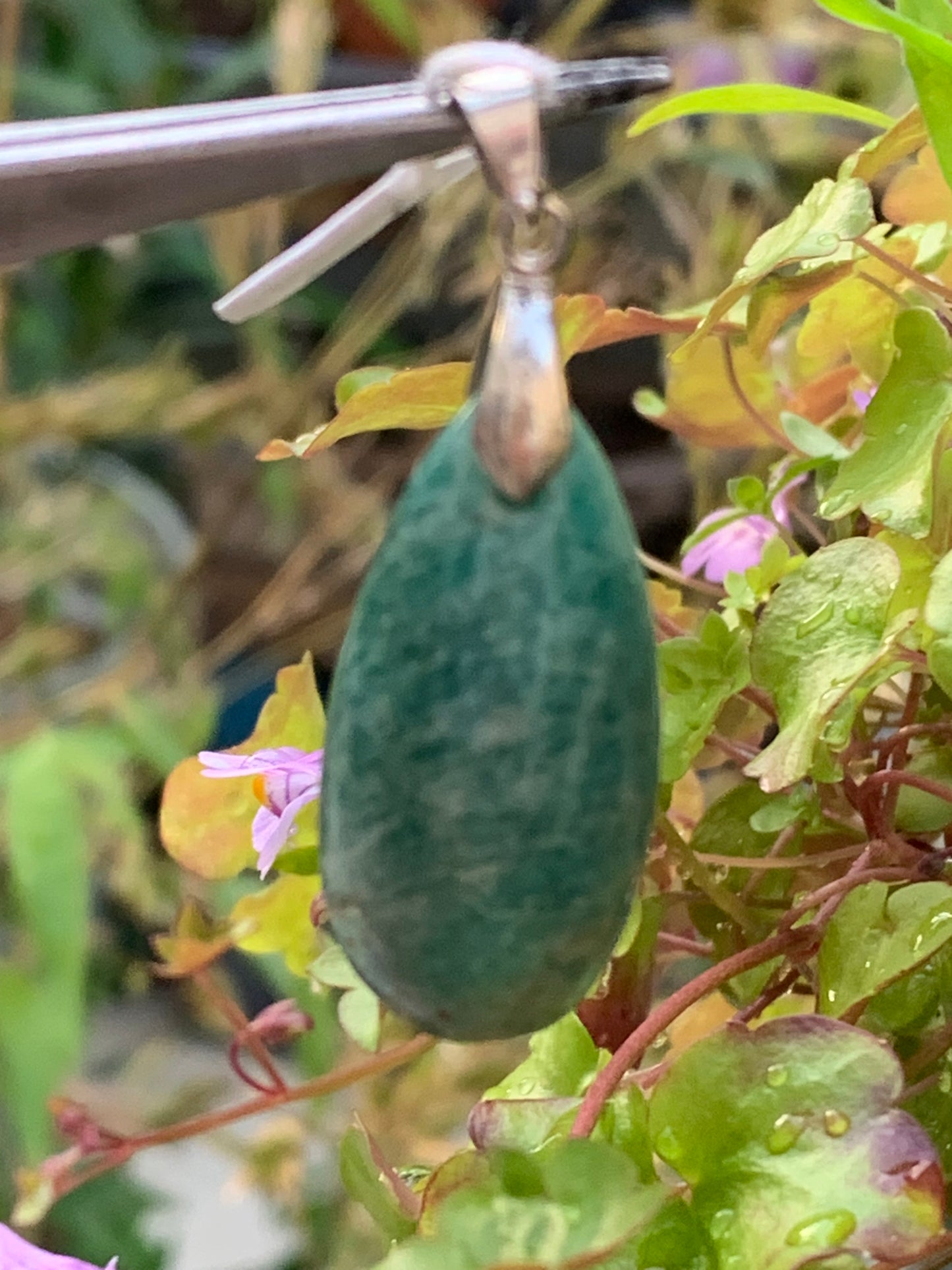 Amazonite, pendant measuring 45mm high x 16mm wide x 16mm thick. Sold with a free adjustable black cord!