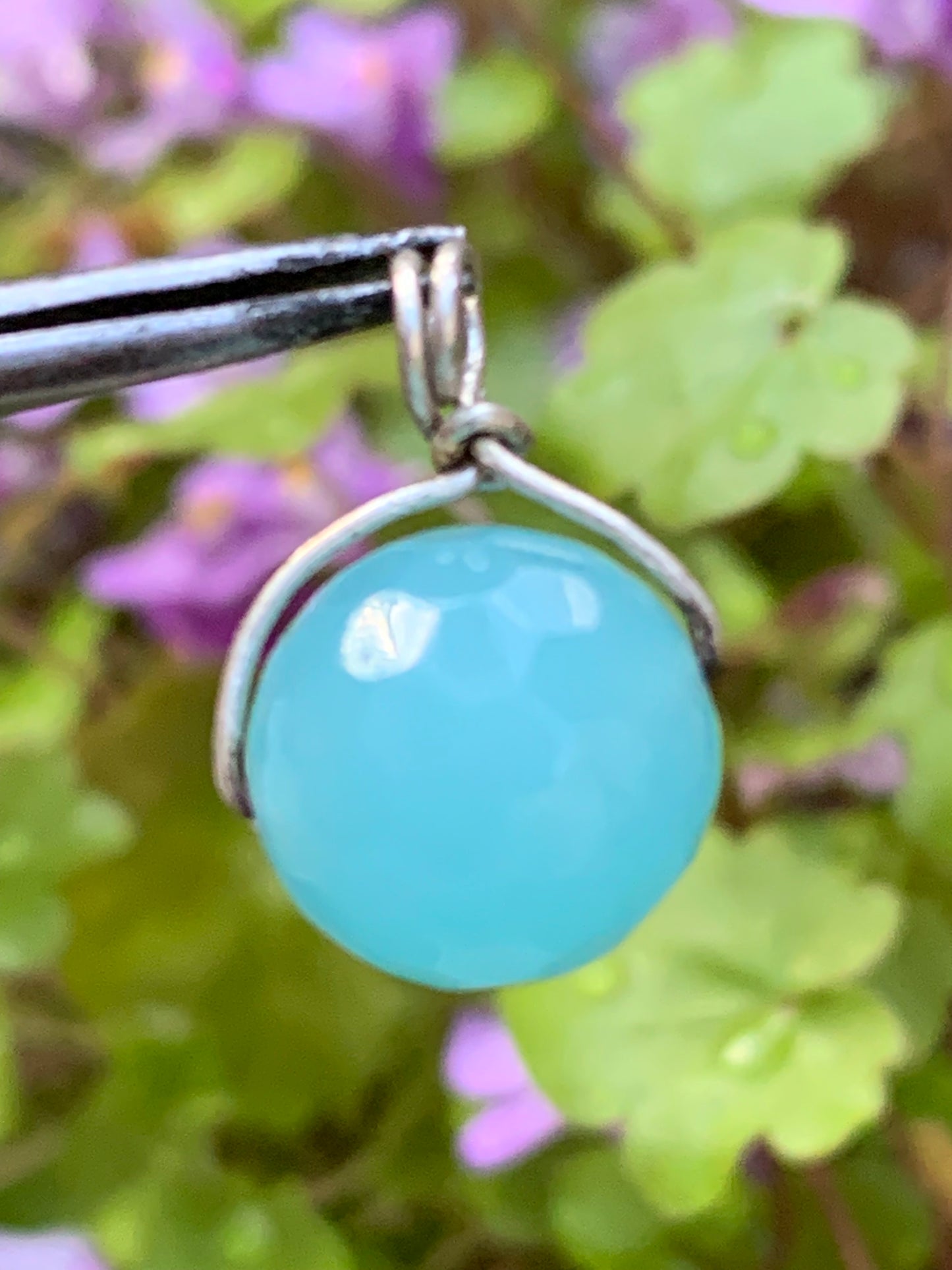 Amazonite, Silver pendant, 16mm high x 10mm wide x 10mm thick. Sold with a free adjustable black cord!