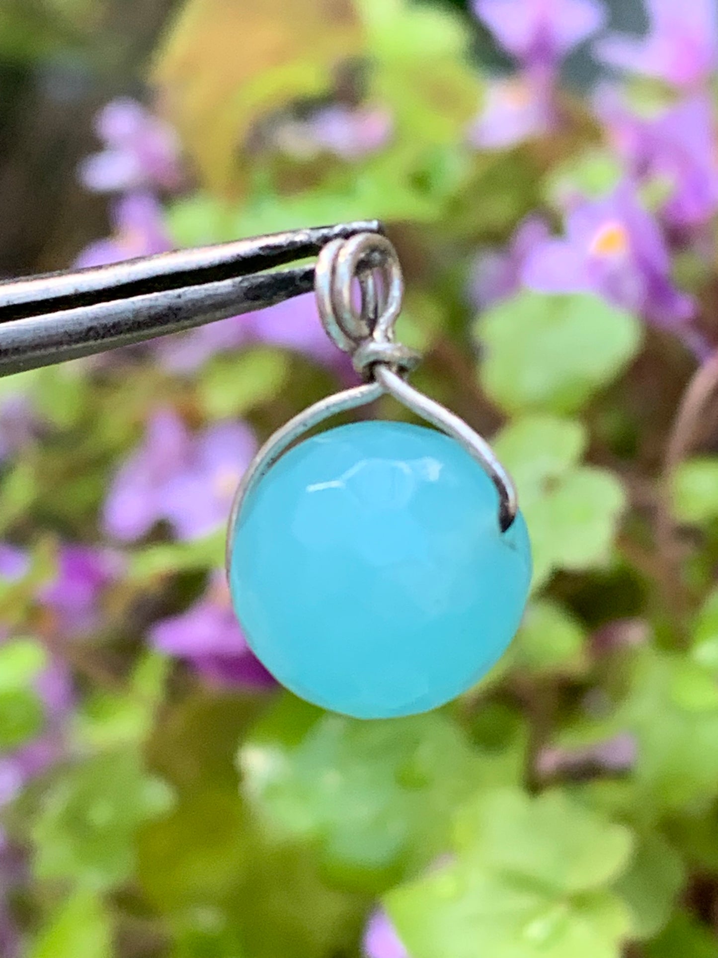 Amazonite, Silver pendant, 16mm high x 10mm wide x 10mm thick. Sold with a free adjustable black cord!