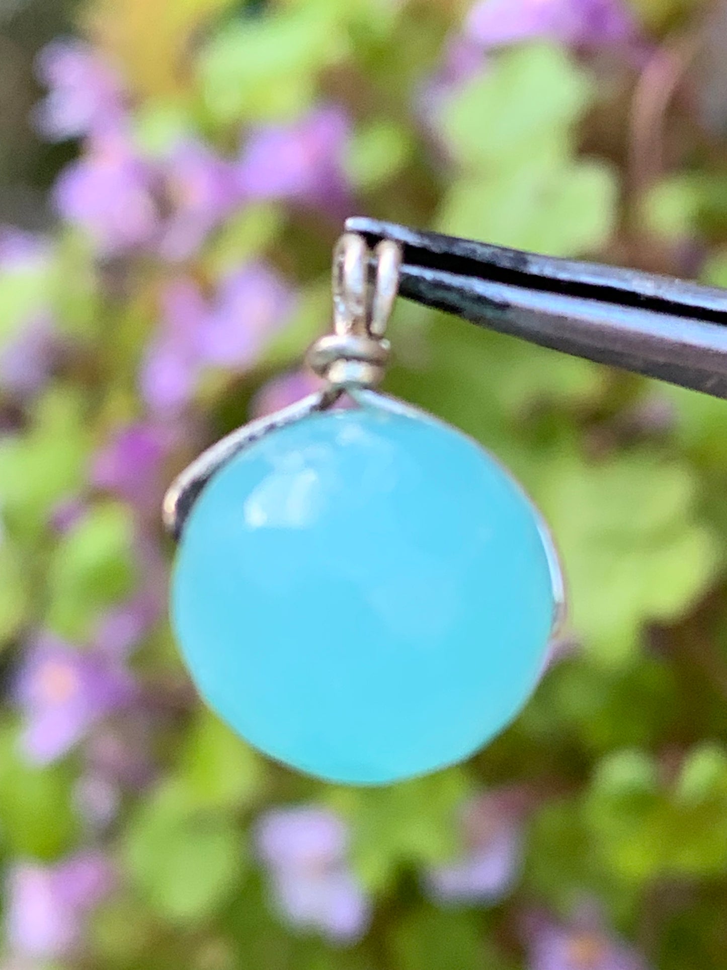 Amazonite, Silver pendant, 16mm high x 10mm wide x 10mm thick. Sold with a free adjustable black cord!
