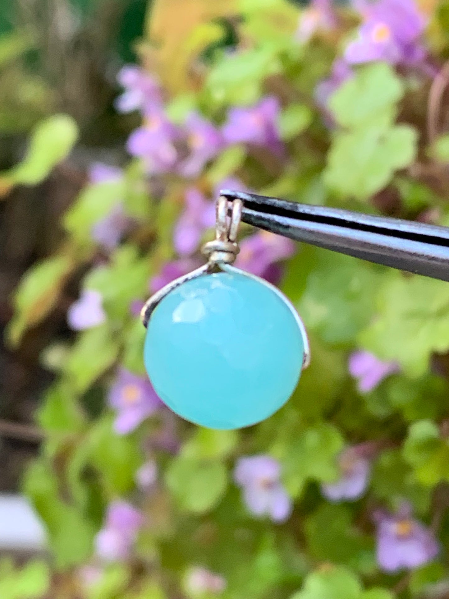 Amazonite, Silver pendant, 16mm high x 10mm wide x 10mm thick. Sold with a free adjustable black cord!