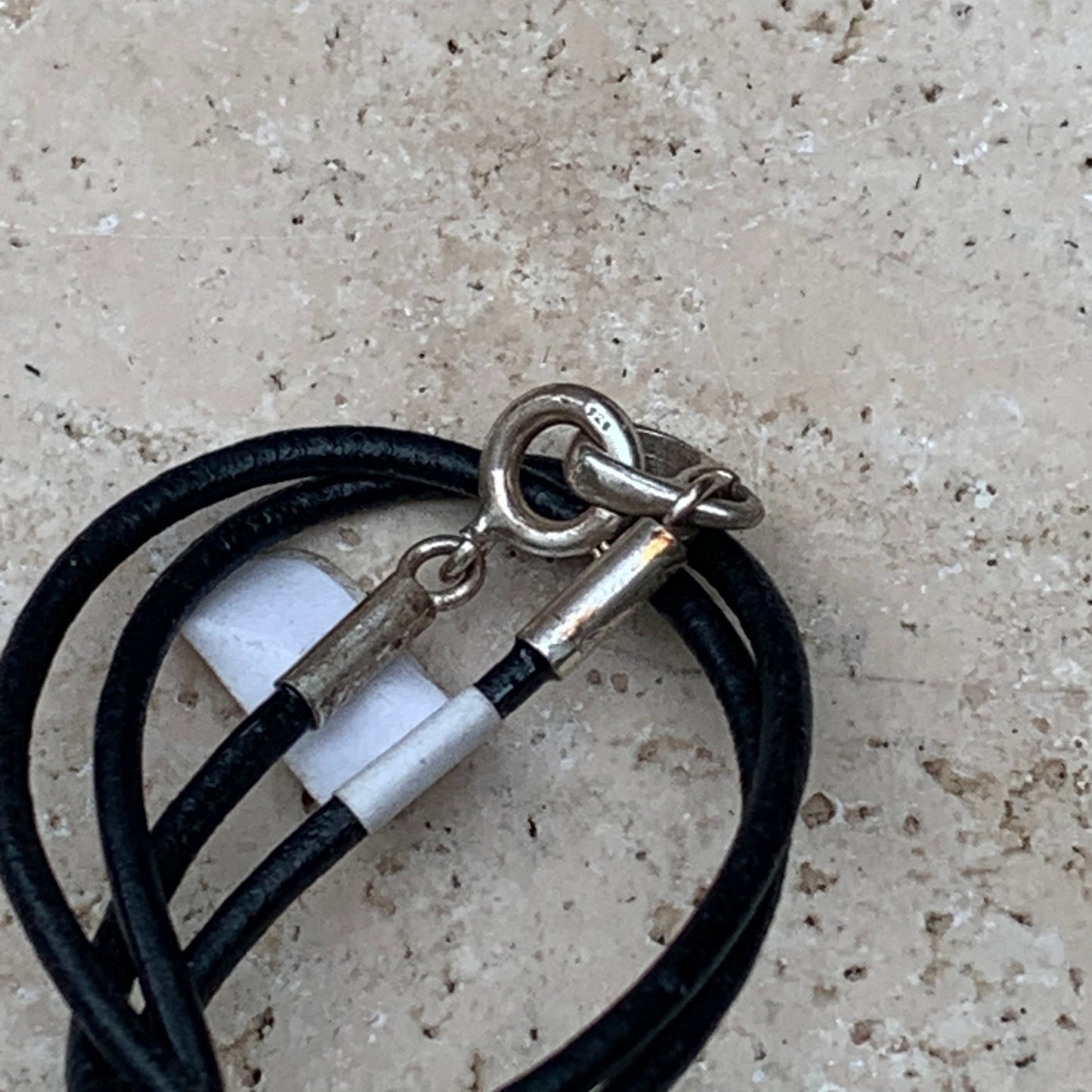 Amber, silver pendant, 35x15x10 millimeters, sold with a 42 centimeter black leather cord!
