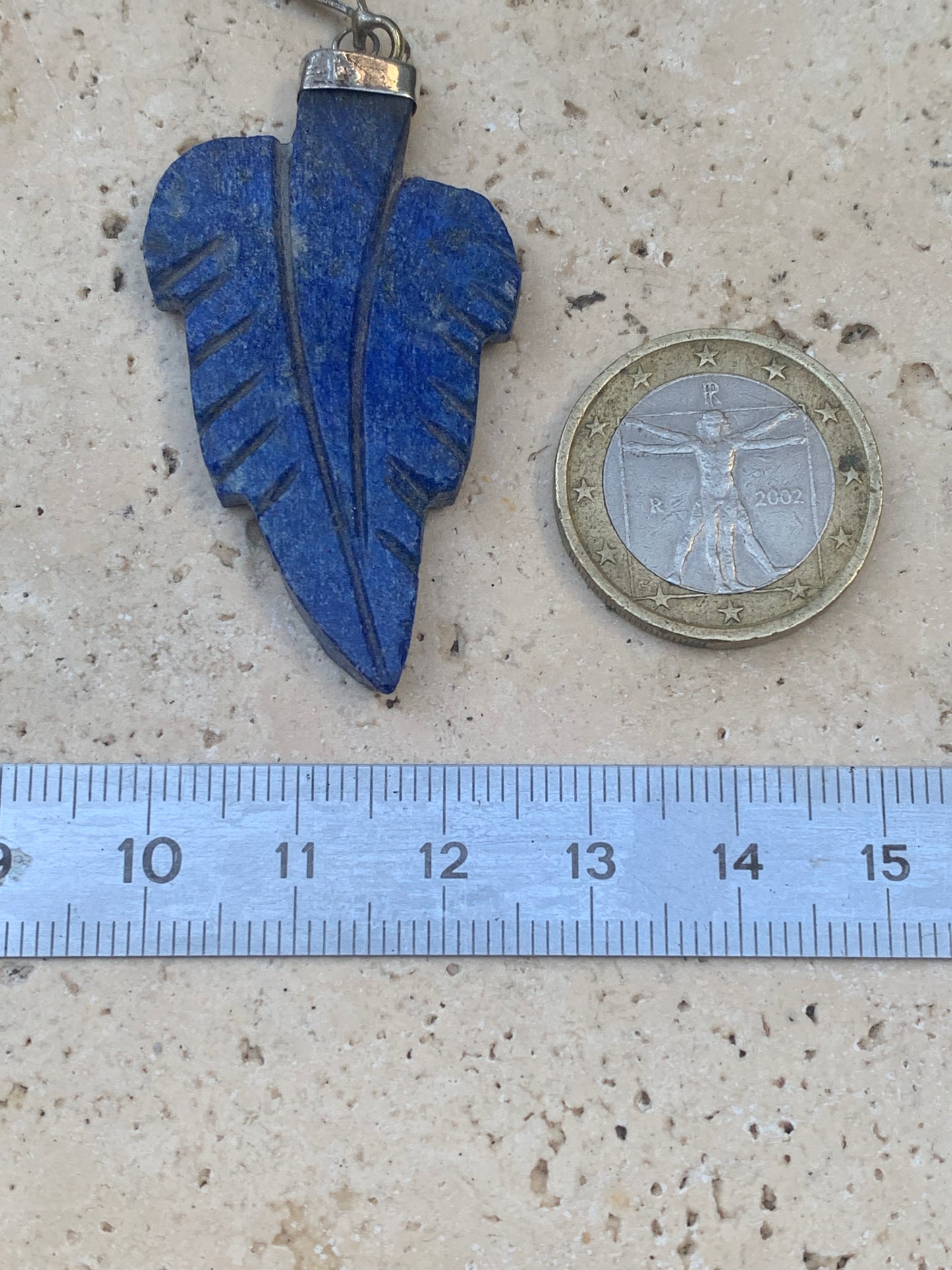 Lapis lazuli, pendentif en Argent 925 fait par G & Z, de 53 millimètres de hauteur x 27 millimètres de largeur x 5 d'épaisseur. Vendu avec un cordon réglable de couleur noire !