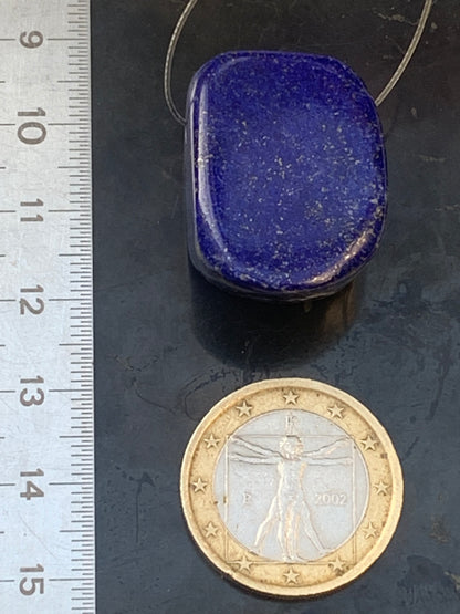 Lapis lazuli, pierre de finition polie et percée en latéral, qualité AA à AAA, 27mm x 20 x 17, parfait pour faire une composition de collier ou en pendentif !