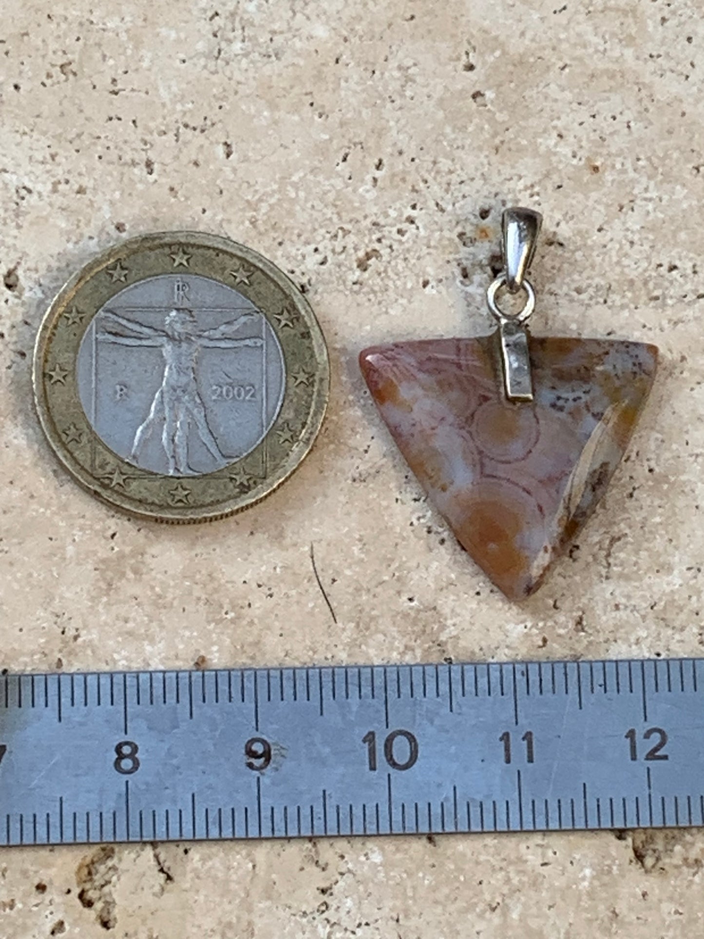 Jaspe orbiculaire, pendentif en Argent de 30mm de hauteur x24 de largeur x4 d'épaisseur. Vendu avec cordon réglable !