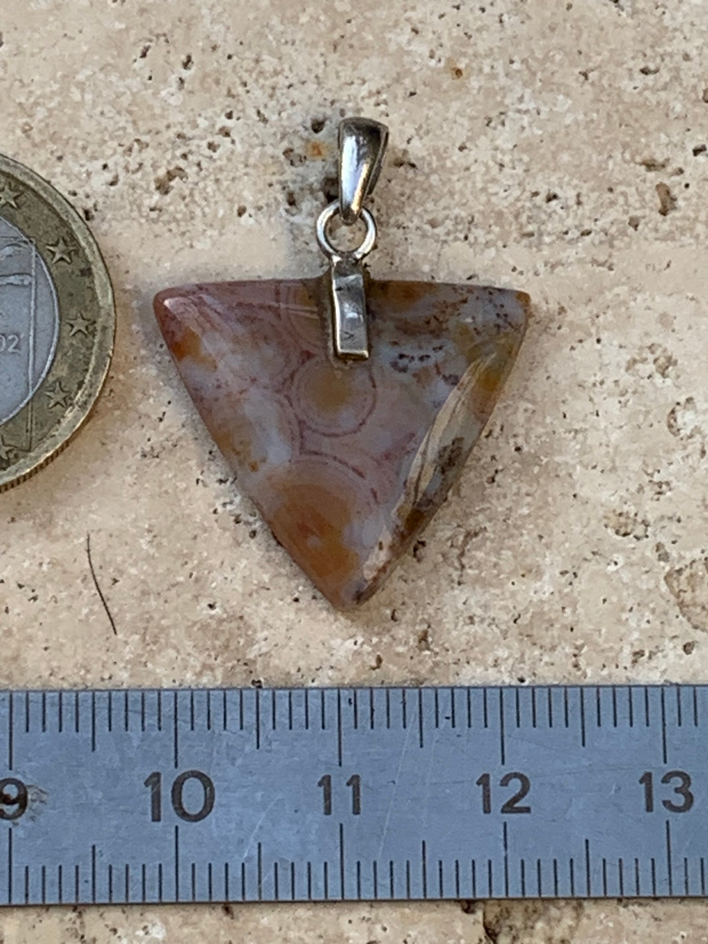 Jaspe orbiculaire, pendentif en Argent de 30mm de hauteur x24 de largeur x4 d'épaisseur. Vendu avec cordon réglable !