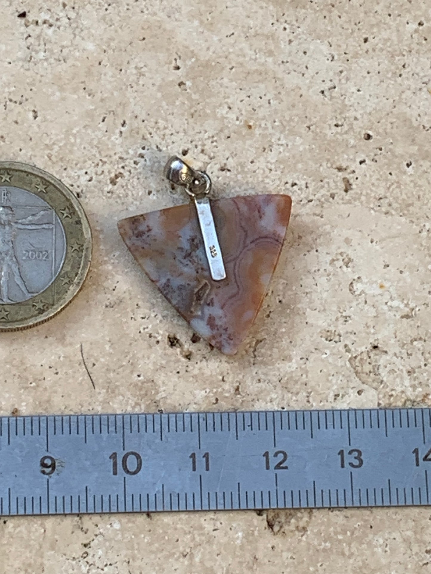 Jaspe orbiculaire, pendentif en Argent de 30mm de hauteur x24 de largeur x4 d'épaisseur. Vendu avec cordon réglable !