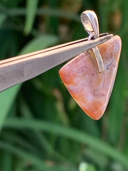 Jaspe orbiculaire, pendentif en Argent de 30mm de hauteur x24 de largeur x4 d'épaisseur. Vendu avec cordon réglable !
