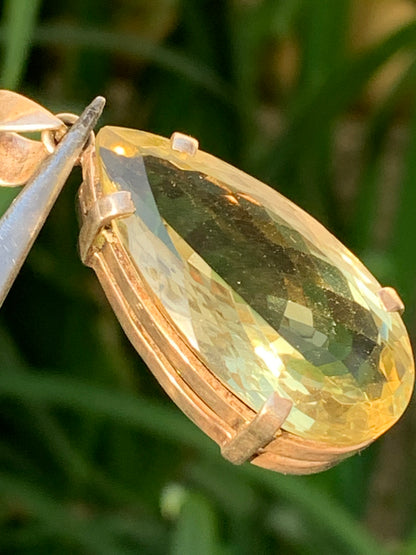 Citrine, Silver pendant, 47mm high x 20mm wide x 12mm thick. Sold with adjustable cord!
