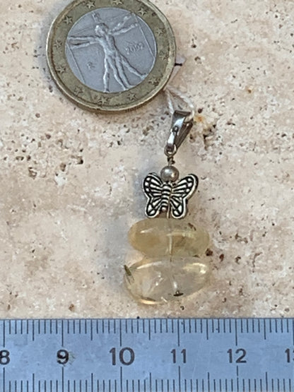 Citrine, Silver pendant, 35 mm high x 15 mm wide x 10 mm thick. Sold with adjustable cord!
