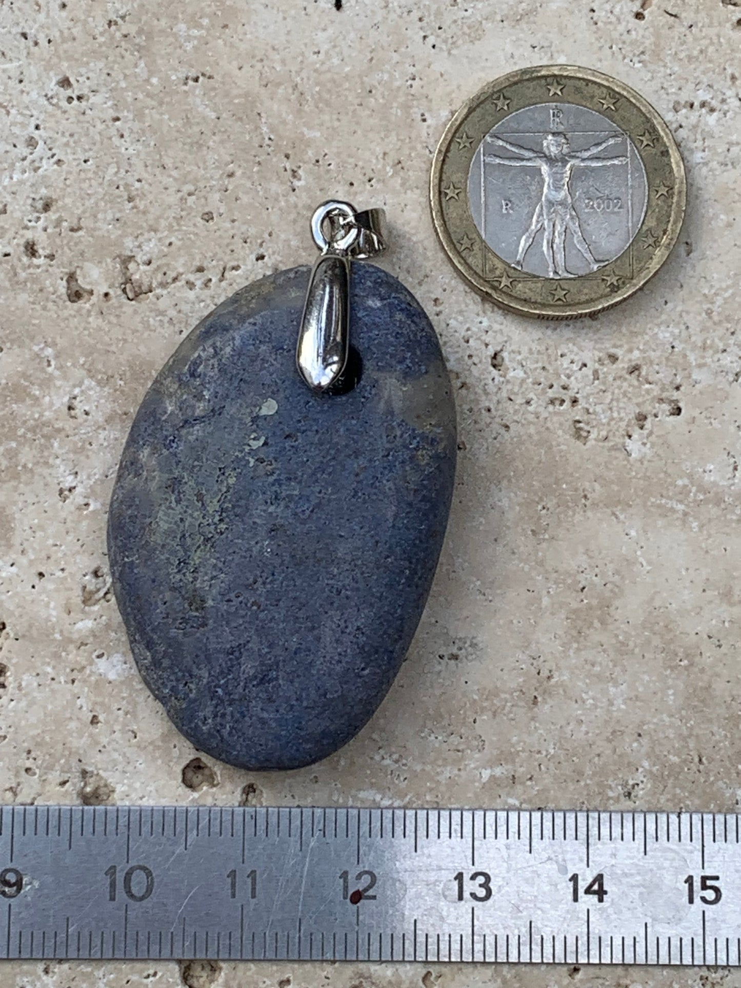 Dumortierite, pendant measuring 45mm high x30 x10. Sold with an adjustable black cord!