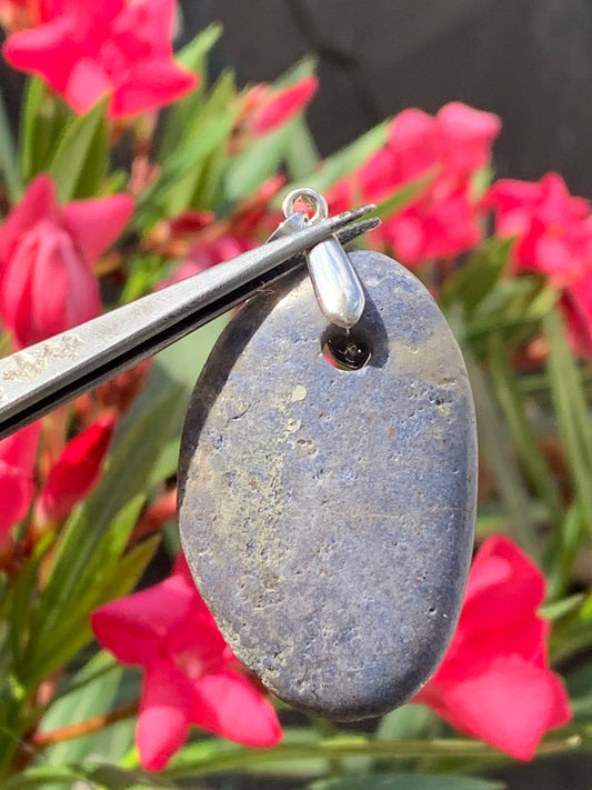 Dumortierite, pendant measuring 45mm high x30 x10. Sold with an adjustable black cord!