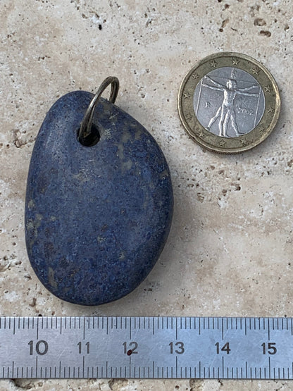Dumortierite, pendant measuring 47mm high x 32mm wide x 12mm deep. Sold with an adjustable black cord!