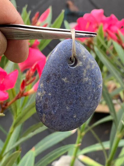 Dumortierite, pendant measuring 47mm high x 32mm wide x 12mm deep. Sold with an adjustable black cord!