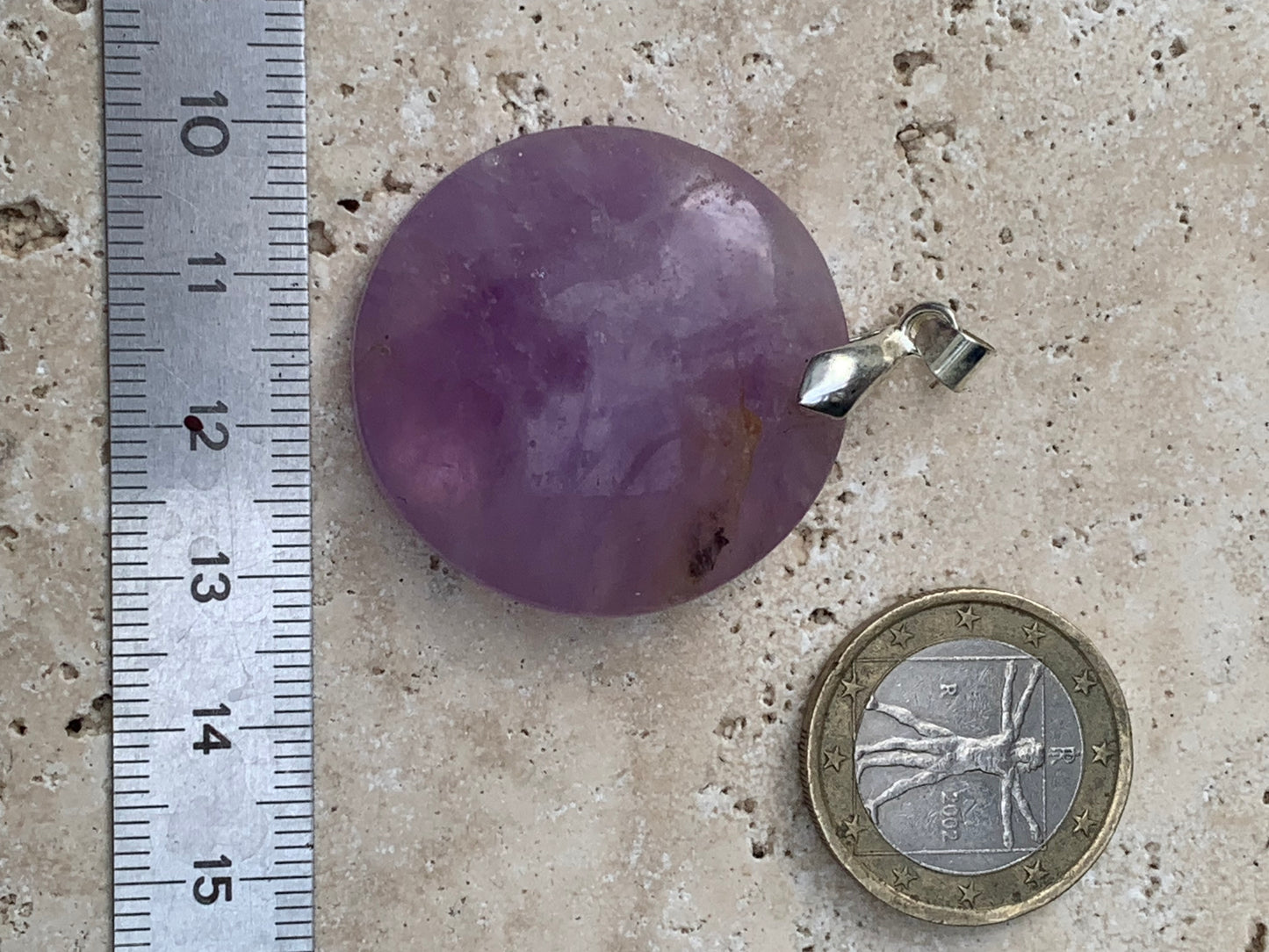 Amethyst, pendant measuring 45mm high x 32mm wide x 9mm thick. Sold with a free adjustable black cord! (Copy)