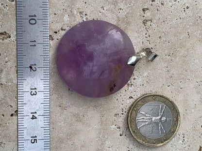 Amethyst, pendant measuring 45mm high x 32mm wide x 9mm thick. Sold with a free adjustable black cord! (Copy)