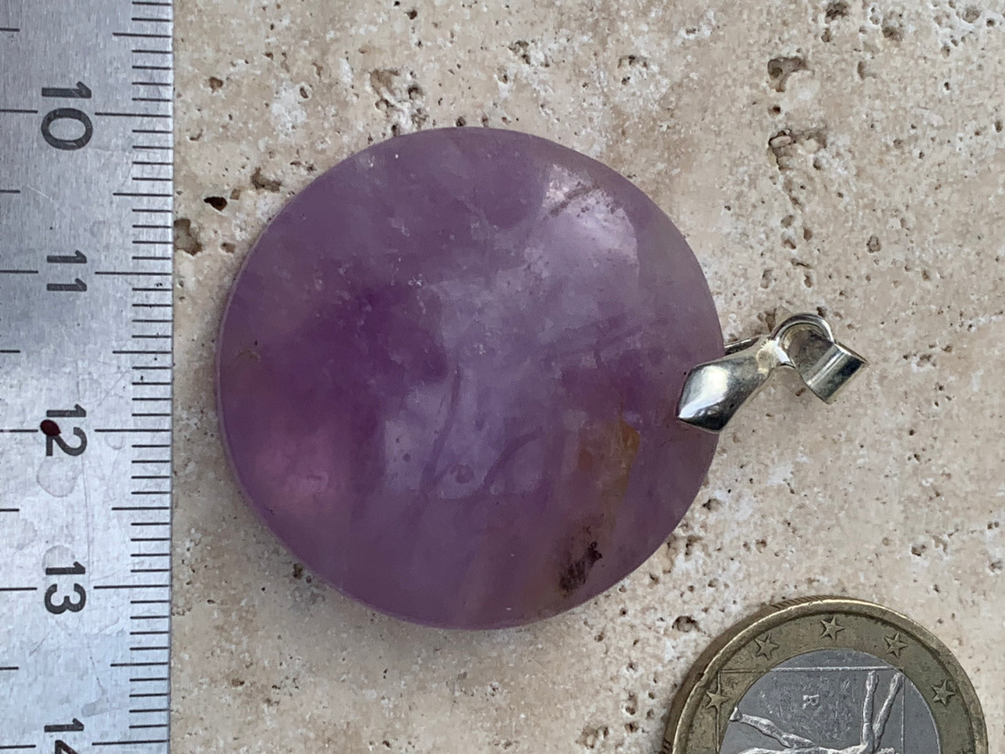 Amethyst, pendant measuring 45mm high x 32mm wide x 9mm thick. Sold with a free adjustable black cord! (Copy)