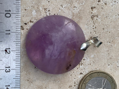 Amethyst, pendant measuring 45mm high x 32mm wide x 9mm thick. Sold with a free adjustable black cord! (Copy)
