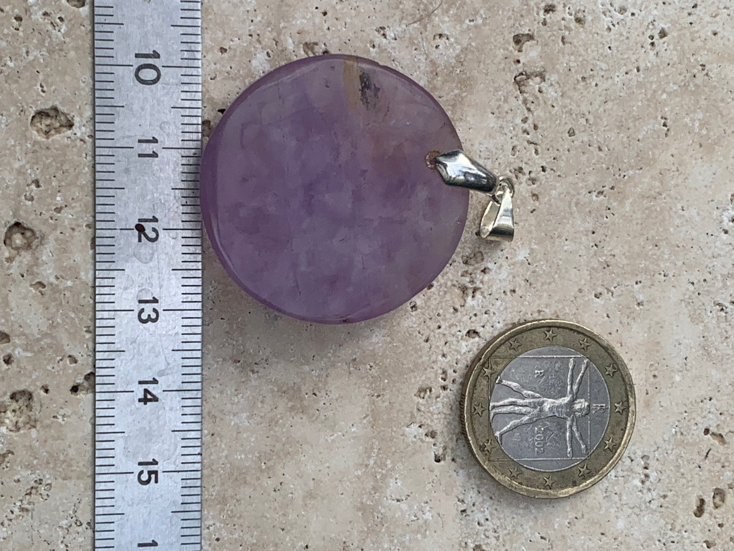 Amethyst, pendant measuring 45mm high x 32mm wide x 9mm thick. Sold with a free adjustable black cord! (Copy)