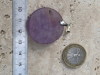 Amethyst, pendant measuring 45mm high x 32mm wide x 9mm thick. Sold with a free adjustable black cord! (Copy)