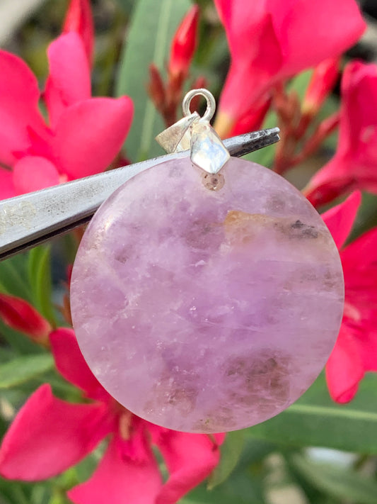 Amethyst, pendant measuring 45mm high x 32mm wide x 9mm thick. Sold with a free adjustable black cord! (Copy)