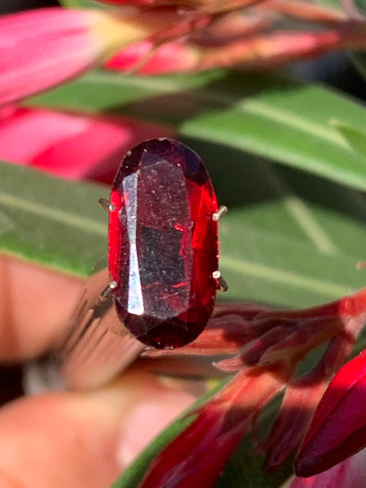 Grenat, pierre taillée de 14mm x7 x5 - 4 carats. Parfait en bijouterie, collection ,exposition...