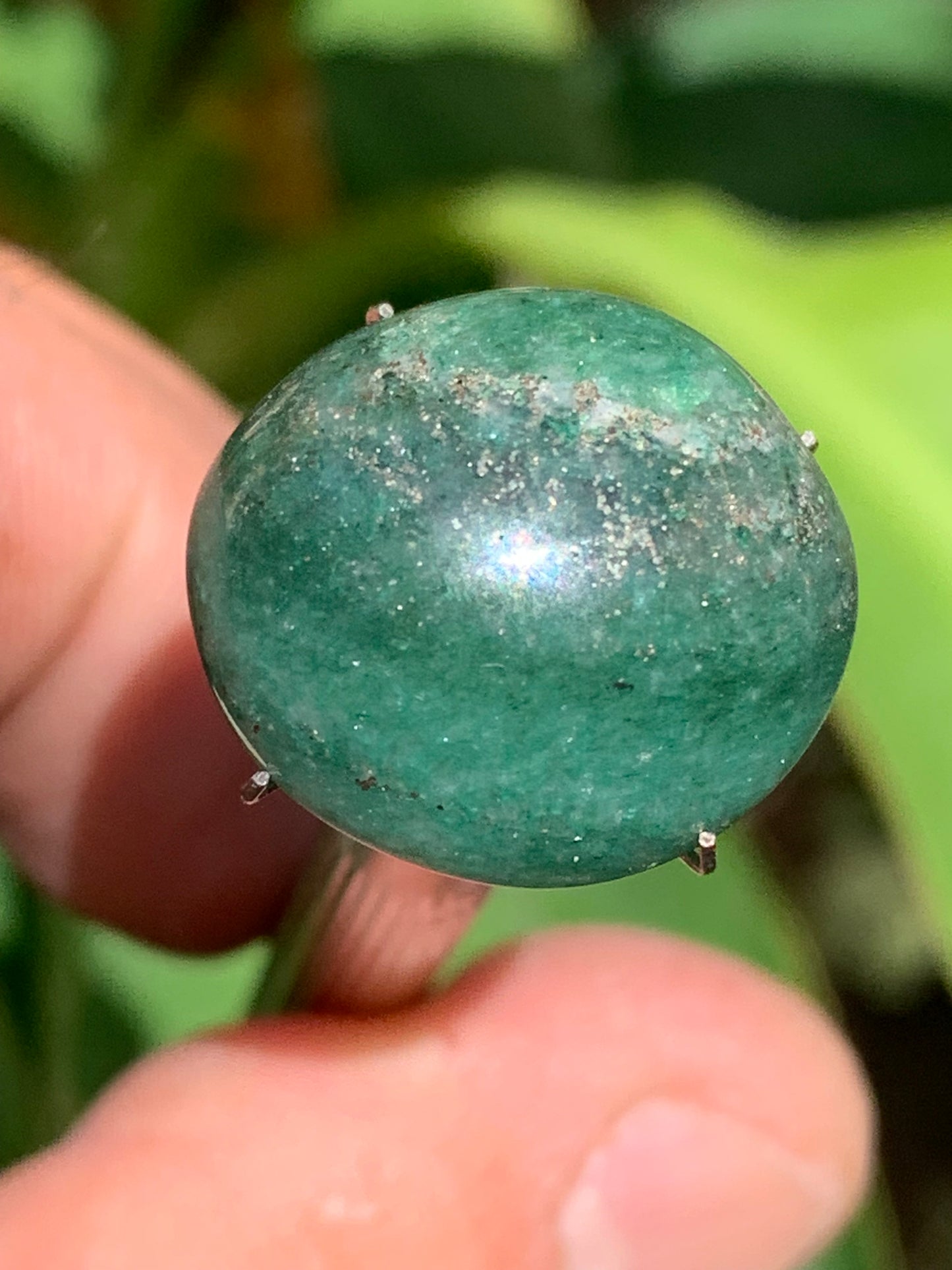 Quartz vert/ Aventurine, cabochon de 20mm x19 x9 - 25 carats. Parfait en bijouterie, collection ,exposition...