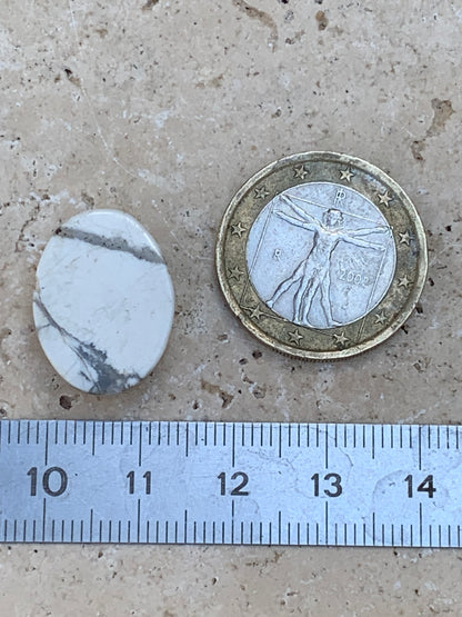 Howlite, cabochon de 20mm x15 x8 - 17 carats. Parfait en bijouterie, collection ,exposition...
