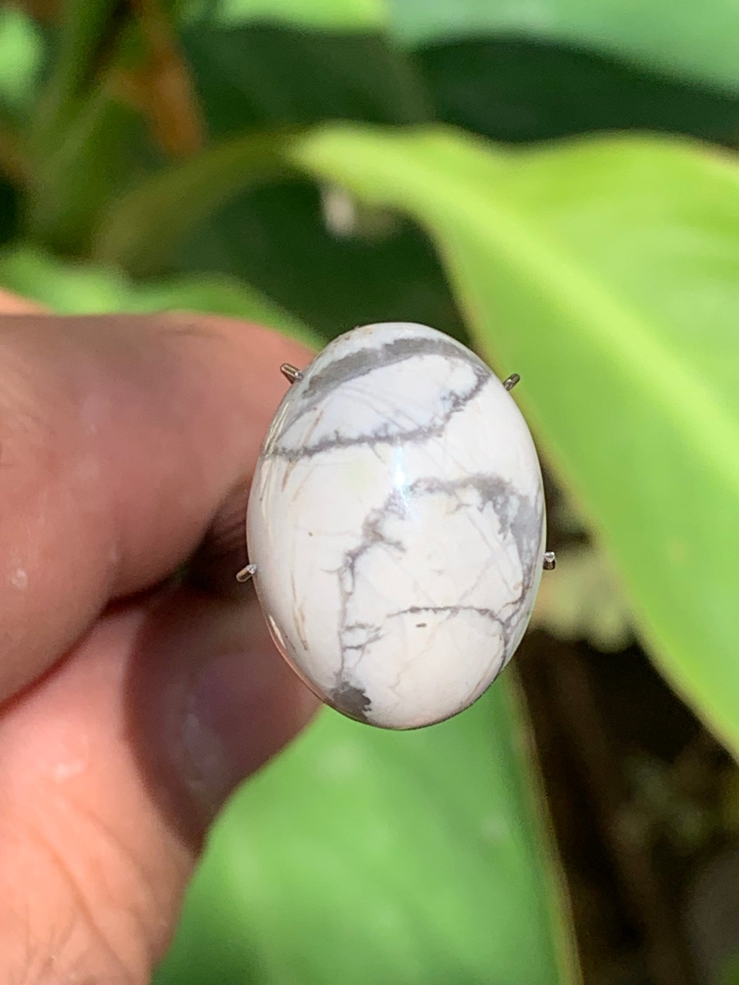 Howlite, cabochon de 20mm x15 x8 - 17 carats. Parfait en bijouterie, collection ,exposition...