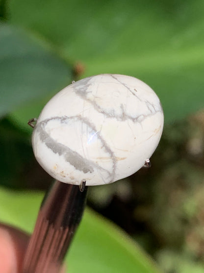 Howlite, cabochon de 20mm x15 x8 - 17 carats. Parfait en bijouterie, collection ,exposition...