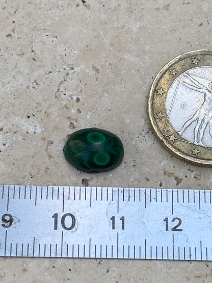 Malachite, cabochon de 12mm x9 x5 - 2,5 carats. Parfait en bijouterie, collection ,exposition...