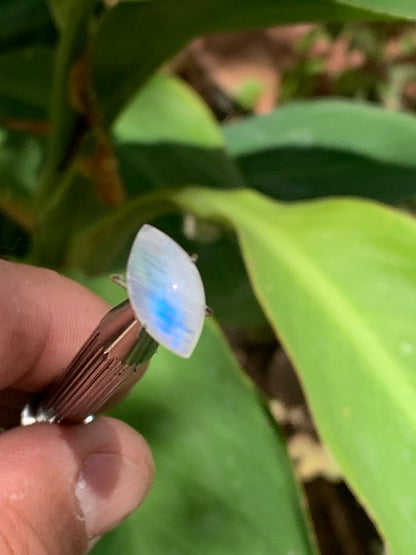 Pierre de lune blanche/ Adulaire - Cabochon de 14mm x7 x5 - 2,5 carats. Parfait en bijouterie, collection ,exposition...
