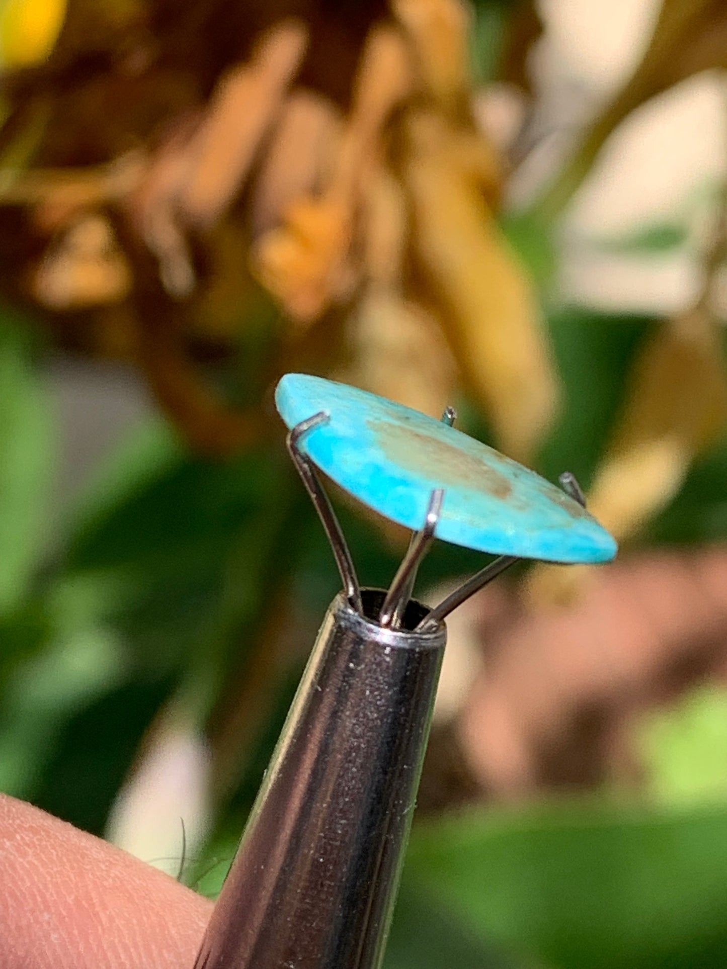 Turquoise, cabochon de 15mm x10 x1,5 - 1 carat. Parfait en bijouterie, collection ,exposition...