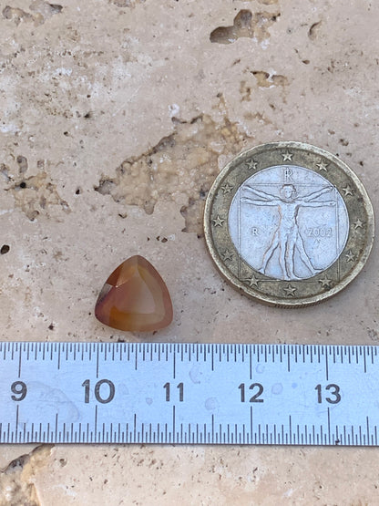 Cornaline, pierre fine taillée de 10mm x10 x4 - 2,5 carats. Parfait en bijouterie, collection ,exposition...
