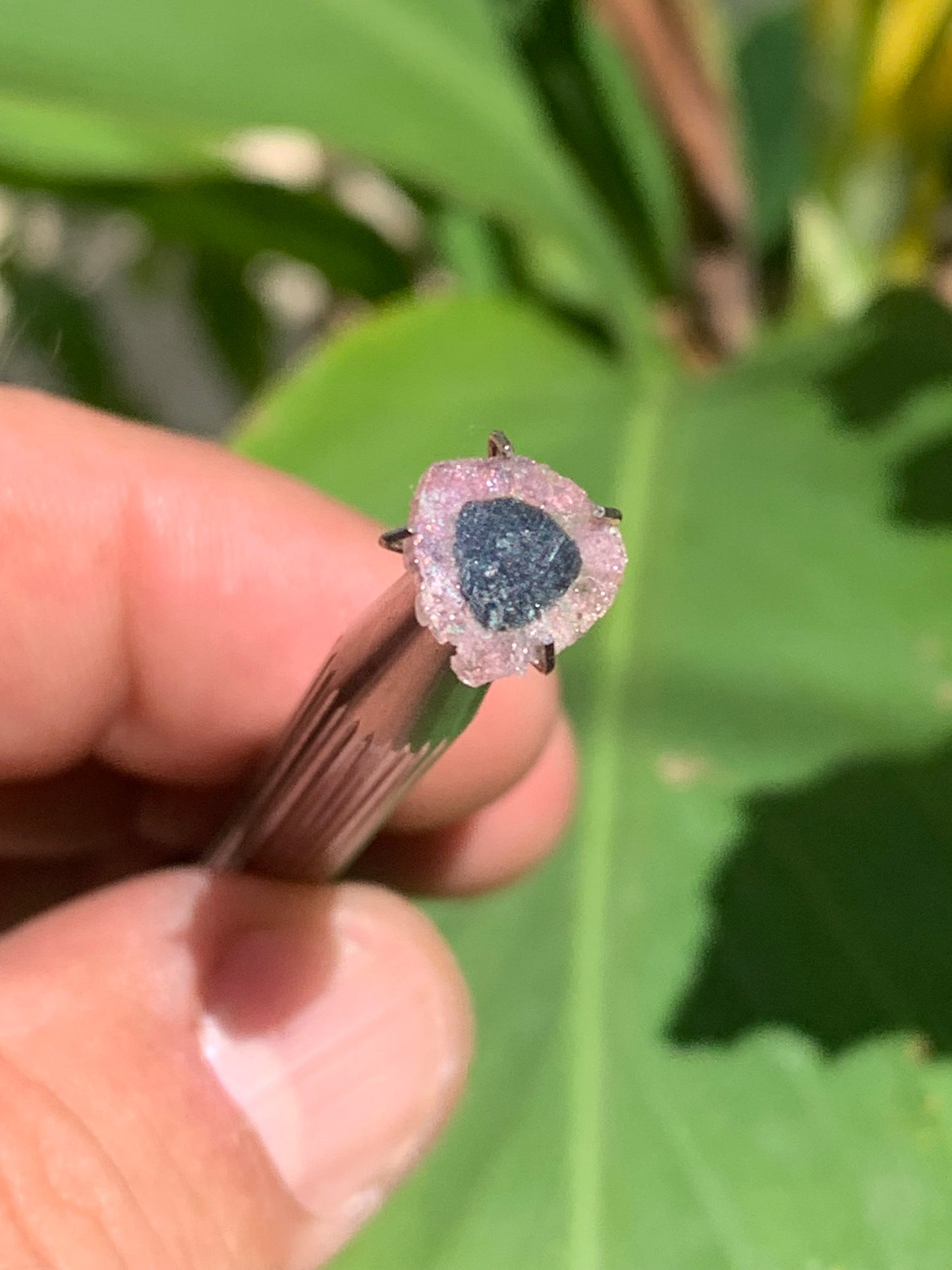 Tourmaline melon d'eau/ pastèque, de 9mm x8 x2 environ - 0,5 carat. Parfait en bijouterie, collection ,exposition...